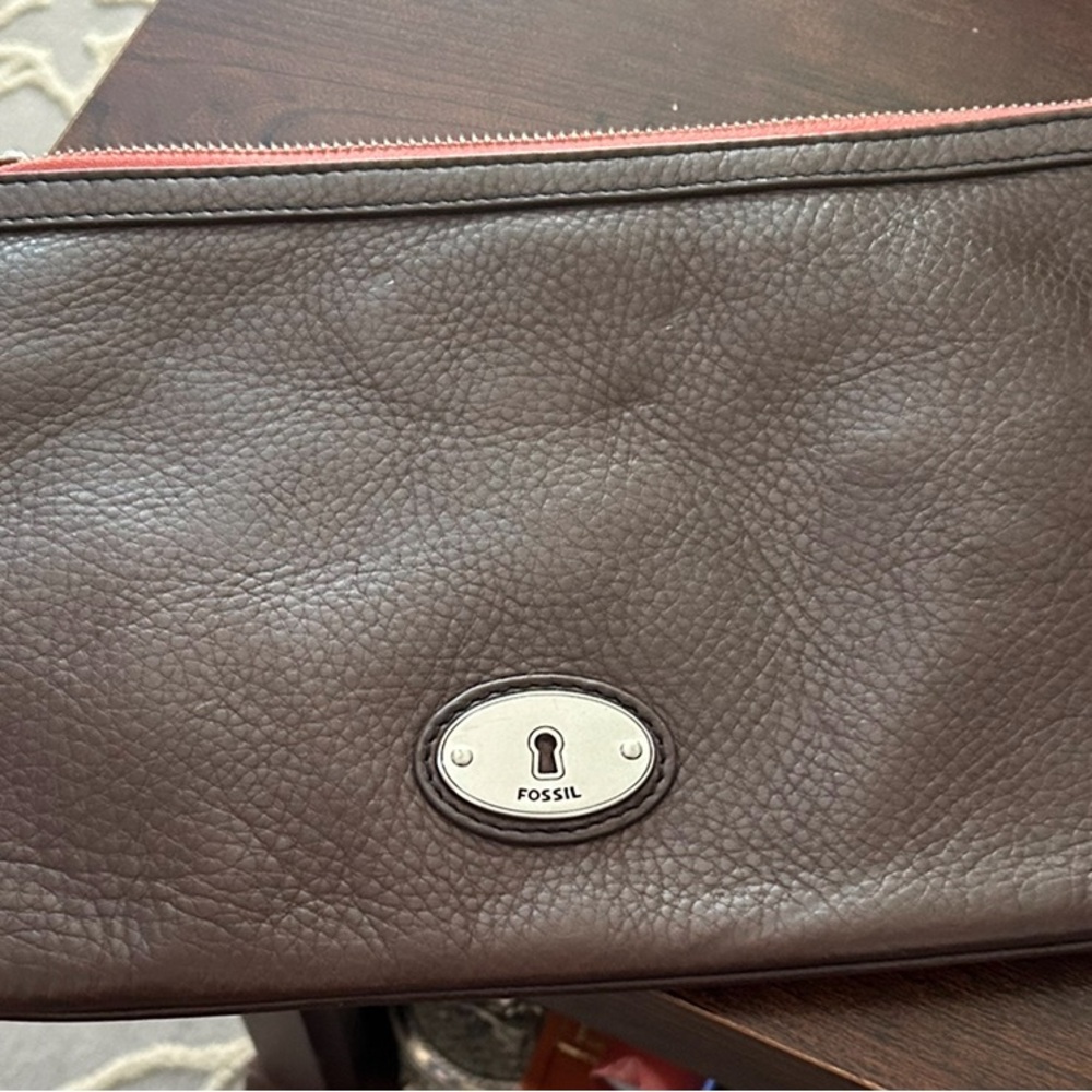 Fossil Women's Leather Clutch,Patchwork Brown Multicolor - Picture 4 of 5